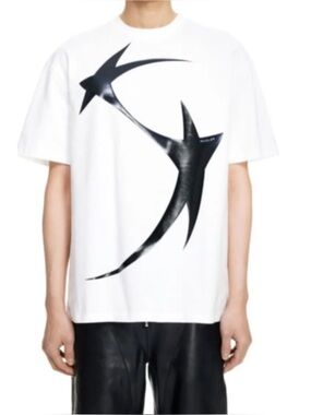 MUGLER × H&M :Logo Star Motif Graphic Tee Nwt